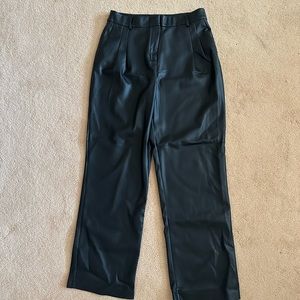 NWT House of Harlow 1960 leatherette wide leg trouser
